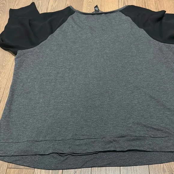 INC 3X Embellished top with faux see through silk sleeves. Fashionable & Stylish - Picture 3 of 7